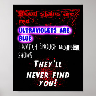 Blood Stains Are Red Ultraviolets Blue Theyll Neve Poster