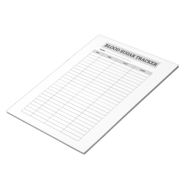 BLOOD SUGAR TRACKER NOTEPAD (Angled)