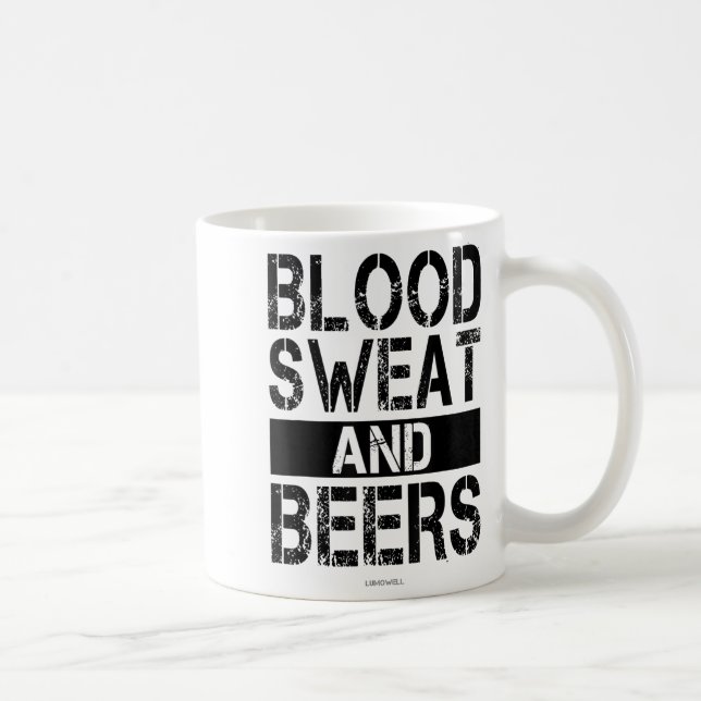 Blood Sweat And Beers - Fitness Gym Motivational S Coffee Mug (Right)