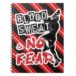 Blood, Sweat and No Fear Lacrosse Notepad Notebook