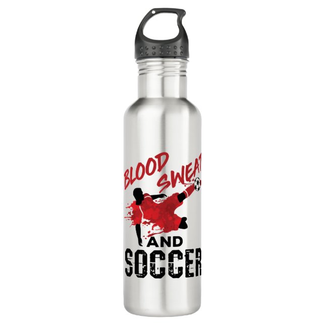 Blood Sweat and Soccer Cool Player Men 710 Ml Water Bottle (Front)