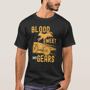 Blood Sweet Gears Cycling Bmx Cute Corgi Dog Biker T-Shirt