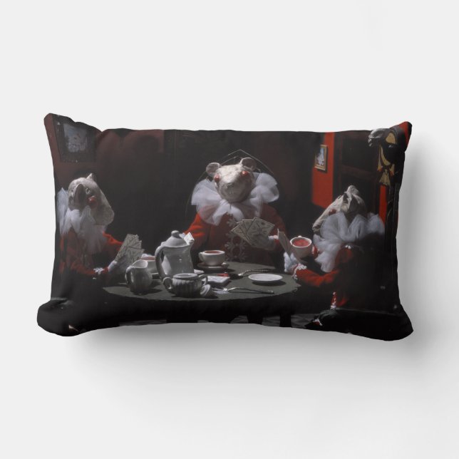 Blood Tea and Red String White Mice at Tea Lumbar Cushion (Front)