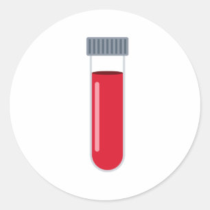 Blood Test Tube Classic Round Sticker