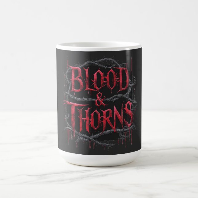 Blood & Thorns Gothic Design – Dark and Edgy  Coffee Mug (Center)