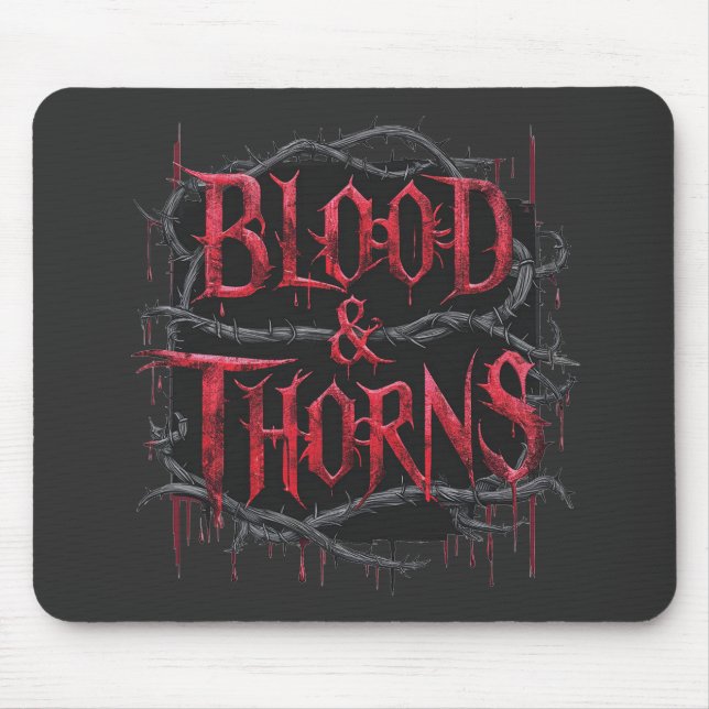Blood & Thorns Gothic Design – Dark and Edgy  Mouse Pad (Front)