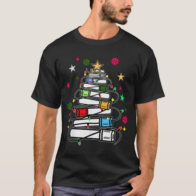 Blood Tube Christmas Tree Phlebotomist Tech Phleb  T-Shirt (Front)