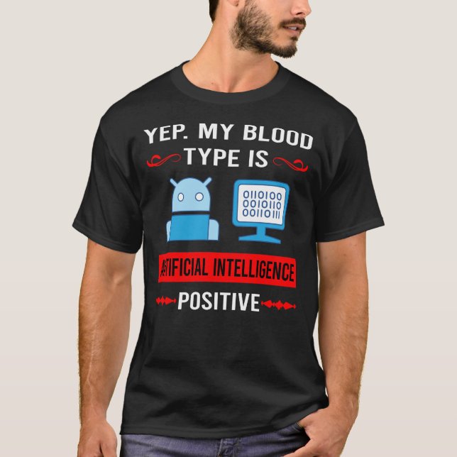 Blood Type Artificial Intelligence AI T-Shirt (Front)