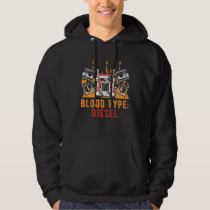 Blood Type Diesel Car  Mechanic Car Enthusiast Hoodie
