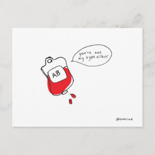 blood type postcard
