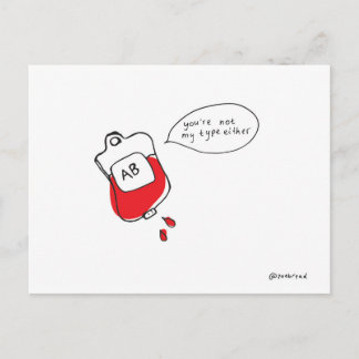 blood type postcard