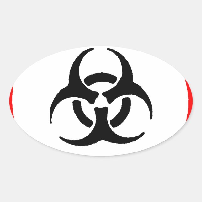 bloodborne pathogens oval sticker (Front)