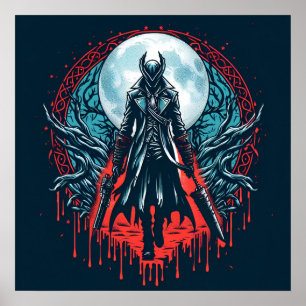 Bloodborne Video Game Hunters Poster