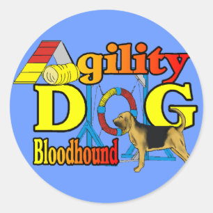 Bloodhound Agility Gifts Classic Round Sticker