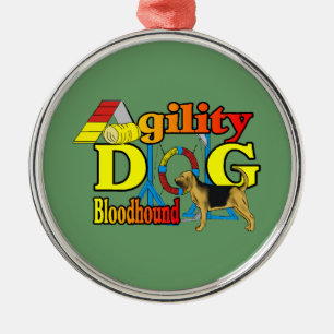 Bloodhound Agility Metal Tree Decoration