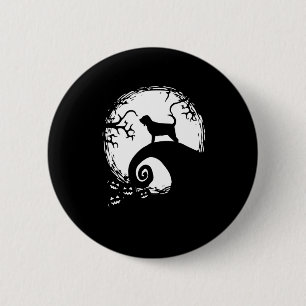Bloodhound And Moon Halloween 6 Cm Round Badge
