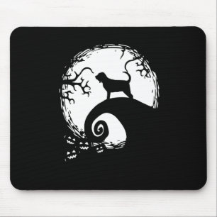 Bloodhound And Moon Halloween Mouse Pad