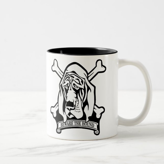 Bloodhound-Beware the Hound Two-Tone Coffee Mug (Right)