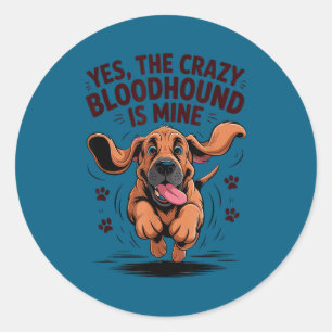 Bloodhound Breed Cute Pet Dog Lover Cartoon Funny  Classic Round Sticker