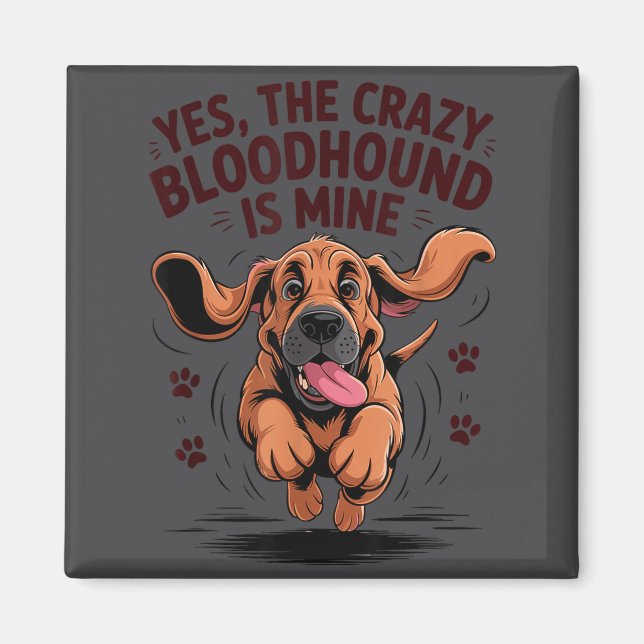 Bloodhound Breed Cute Pet Dog Lover Cartoon Funny  Magnet (Front)