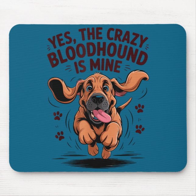 Bloodhound Breed Cute Pet Dog Lover Cartoon Funny  Mouse Pad (Front)