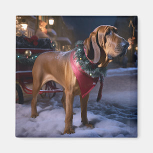 Bloodhound Christmas Festive Season Magnet
