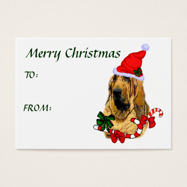Bloodhound Christmas Gift Name Tags (Front)