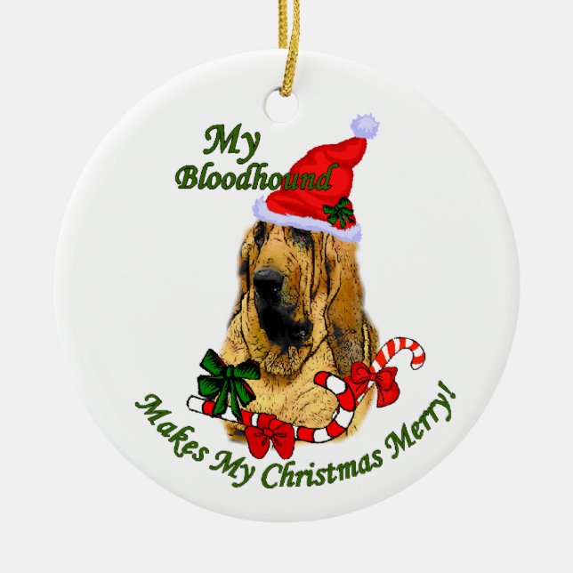 Bloodhound Christmas Gifts Ornament (Front)
