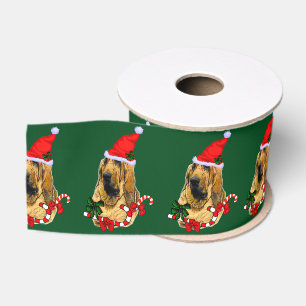 Bloodhound Christmas Merry Grosgrain Ribbon