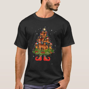 Bloodhound Christmas Tree Lights Funny Cute Hat Do T-Shirt