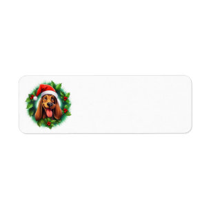 Bloodhound Christmas Wreath Return Address Label