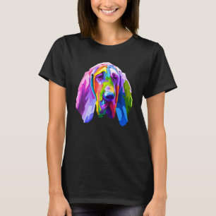 Bloodhound Colourful Pop Art Portrait For Dog Owne T-Shirt