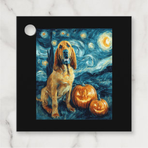 Bloodhound Cute Dog Halloween Jack O Lantern Pumpk Favour Tags
