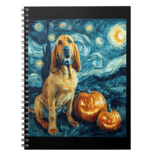 Bloodhound Cute Dog Halloween Jack O Lantern Pumpk Notebook