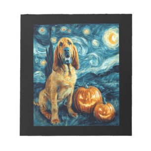 Bloodhound Cute Dog Halloween Jack O Lantern Pumpk Notepad