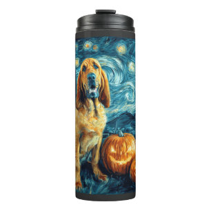 Bloodhound Cute Dog Halloween Jack O Lantern Pumpk Thermal Tumbler