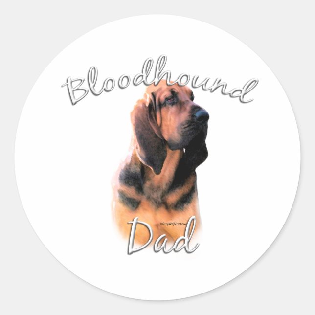 Bloodhound Dad 2 Classic Round Sticker (Front)