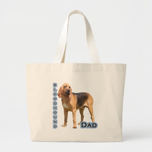 Bloodhound Dad 4 Large Tote Bag (Front)