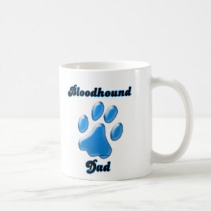 Bloodhound Dad Blue Pawprint  Coffee Mug