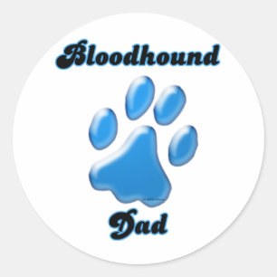 Bloodhound Dad Blue Pawprint - Sticker
