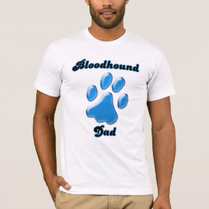 Bloodhound Dad Blue Pawprint  T-Shirt