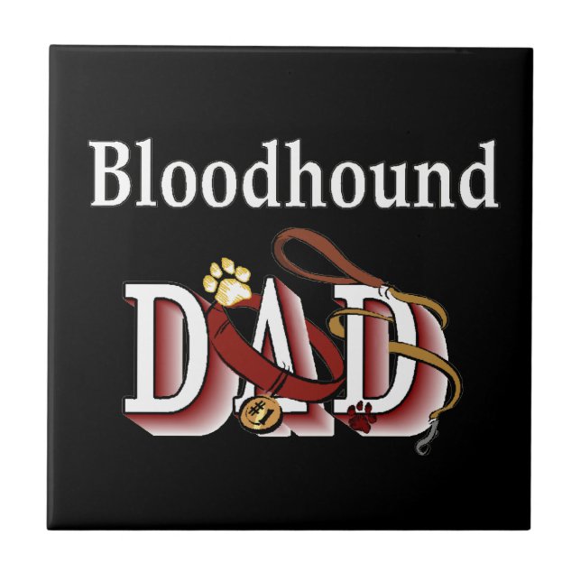 Bloodhound Dad Ceramic Tile (Front)