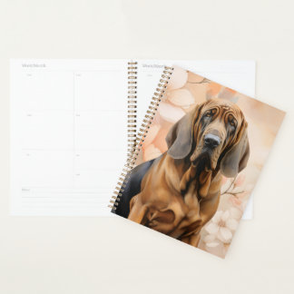 Bloodhound Dog Lover and Peach Blossoms Planner