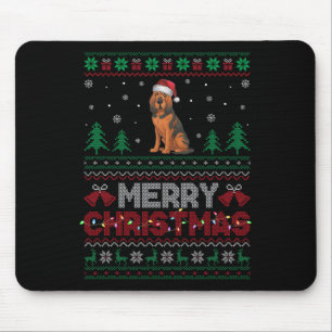 Bloodhound Dog Lovers Santa Hat Christmas Tree Lig Mouse Pad
