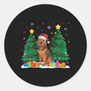 Bloodhound Dog Lovers Santa Hat Ugly Christmas Swe Classic Round Sticker