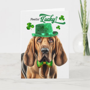Bloodhound Dog Lucky St Patrick's Day Holiday Card