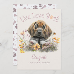Bloodhound Dog Mum Floral Adoption Card