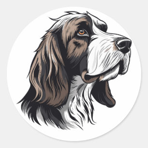 Bloodhound dog portrait rund classic round sticker