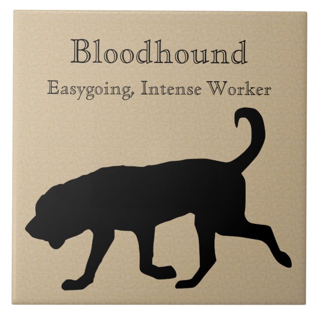 Bloodhound Dog Silhouette Tile (Front)