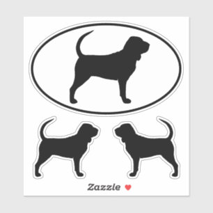 Bloodhound Dog Silhouettes Vinyl Sticker Set